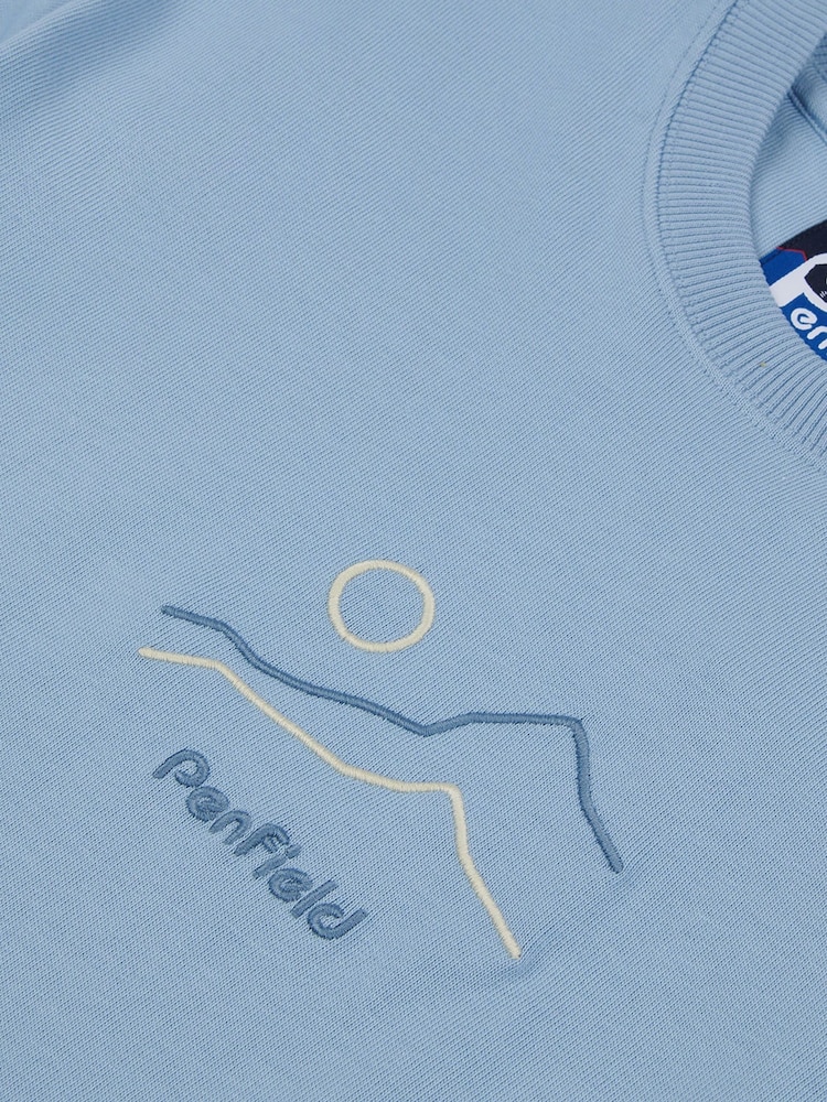 Penfield Blue Mens Relaxed Fit Embroidered Mountain T-Shirt - Image 7 of 7