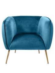 Pacific Sapphire Blue Lucca Velvet Chair - Image 2 of 5