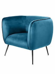 Pacific Sapphire Blue Lucca Velvet Chair - Image 3 of 5