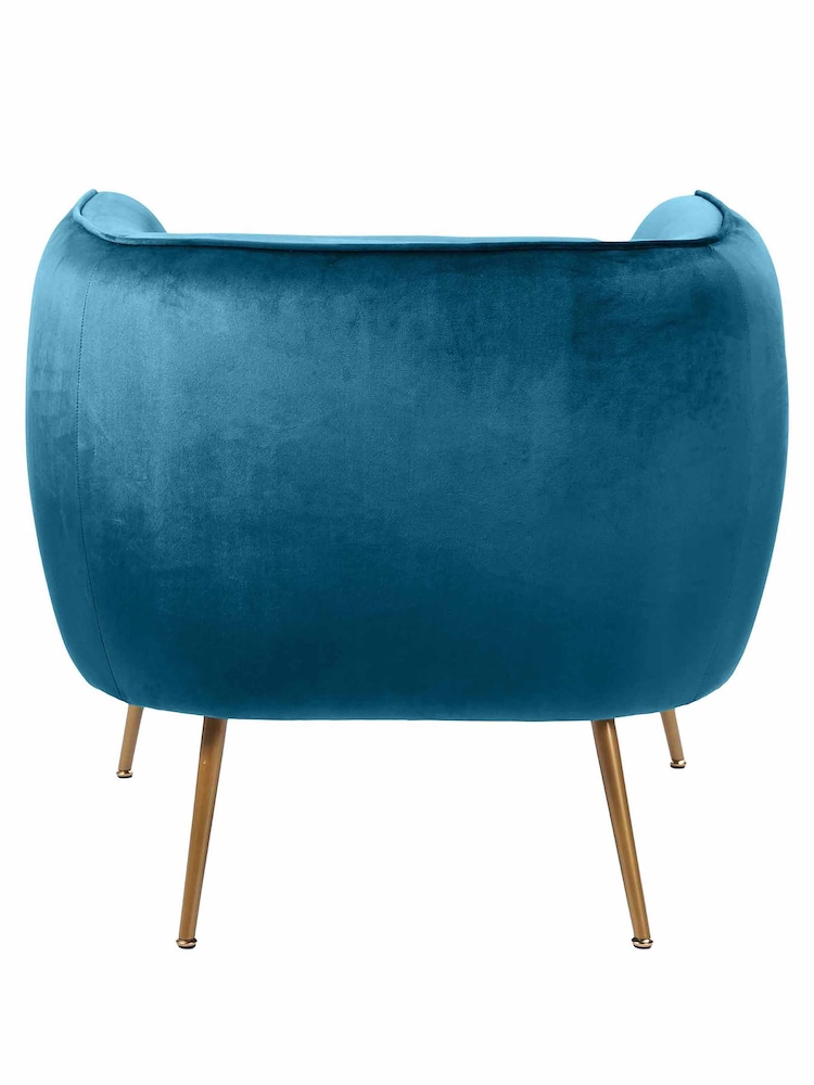 Pacific Sapphire Blue Lucca Velvet Chair - Image 5 of 5