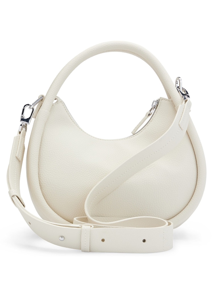 HUGO White Faux-Leather Crossbody Bag With Logo Lettering - Image 1 of 4
