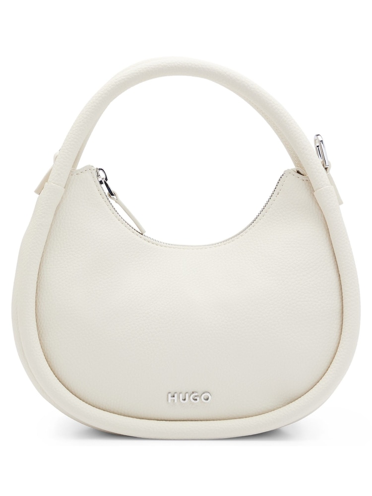 HUGO White Faux-Leather Crossbody Bag With Logo Lettering - Image 2 of 4