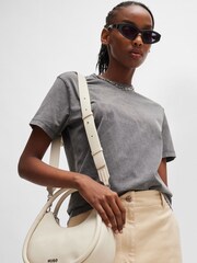 HUGO White Faux-Leather Crossbody Bag With Logo Lettering - Image 4 of 4