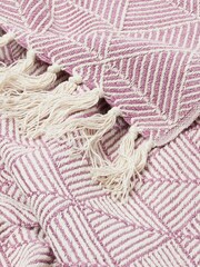 Oliver Bonas Purple Alma Woven Geometric Throw - Image 3 of 4
