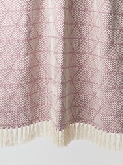Oliver Bonas Purple Alma Woven Geometric Throw - Image 4 of 4