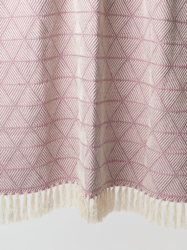 Oliver Bonas Purple Alma Woven Geometric Throw - Image 4 of 4