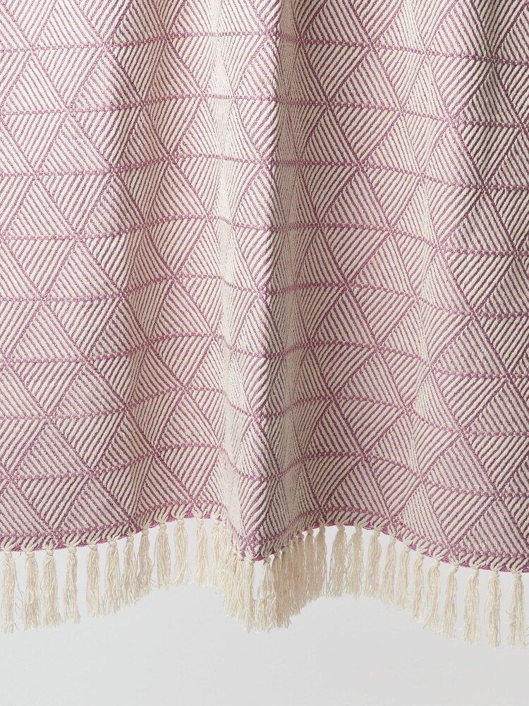 Oliver Bonas Purple Alma Woven Geometric Throw - Image 4 of 4 Oliver Bonas Purple Alma Woven Geometric Throw - Image 4 of 4