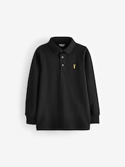 Black Long Sleeve Polo Shirt (3-16yrs) - Image 1 of 3