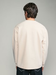 Cream Long Sleeves Brushed Crew T-Shirt - Image 2 of 7