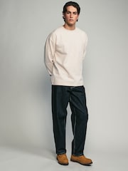Cream Long Sleeves Brushed Crew T-Shirt - Image 3 of 7