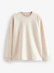 Cream Long Sleeves Brushed Crew T-Shirt - Image 5 of 7