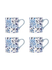 Cath Kidston Blue Strawberry Garden Mollie Mugs Set Of 4 - Image 2 of 4