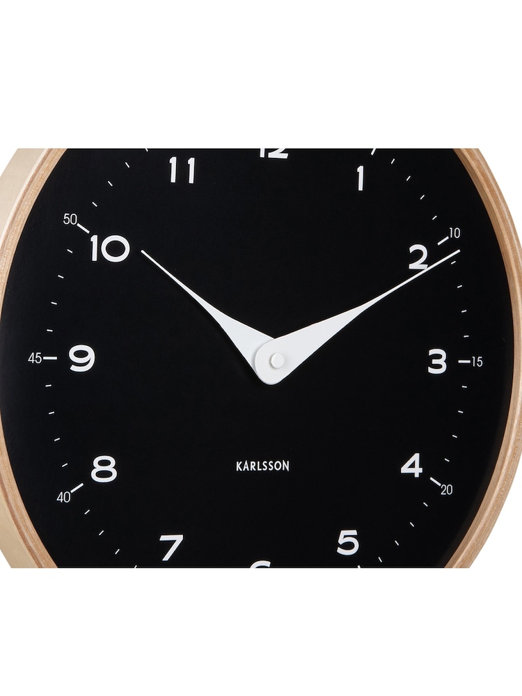 Karlsson Black Wood Osado Dome Wall Clock - Image 4 of 4