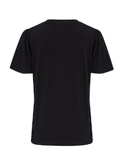 Pour Moi Black Serena V-Neck Jersey T-Shirt with Viscose - Image 4 of 4