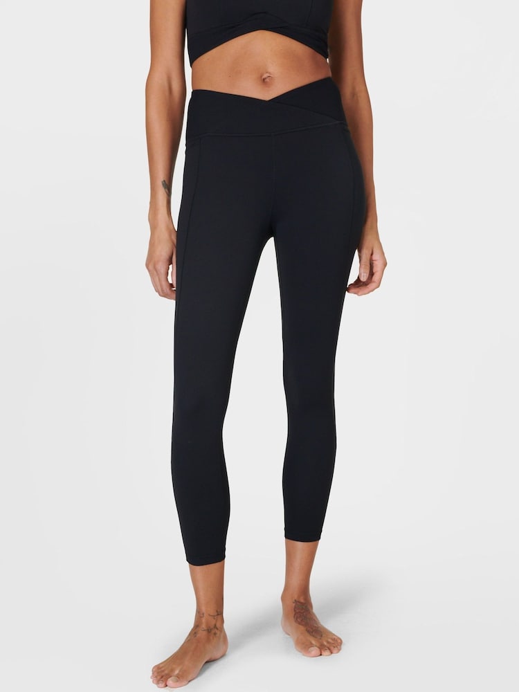 Schwarz - Sweaty Betty Super Soft Ultra-Lite 7/8 Wrap Yoga Leggings - Bild 1 von 7