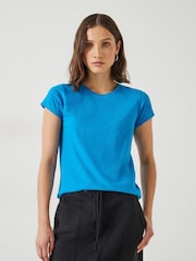 Hush Cobalt Blue Slim Fit 100% Cotton Crew T-Shirt - Image 1 of 5