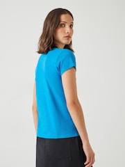 Hush Cobalt Blue Slim Fit 100% Cotton Crew T-Shirt - Image 3 of 5