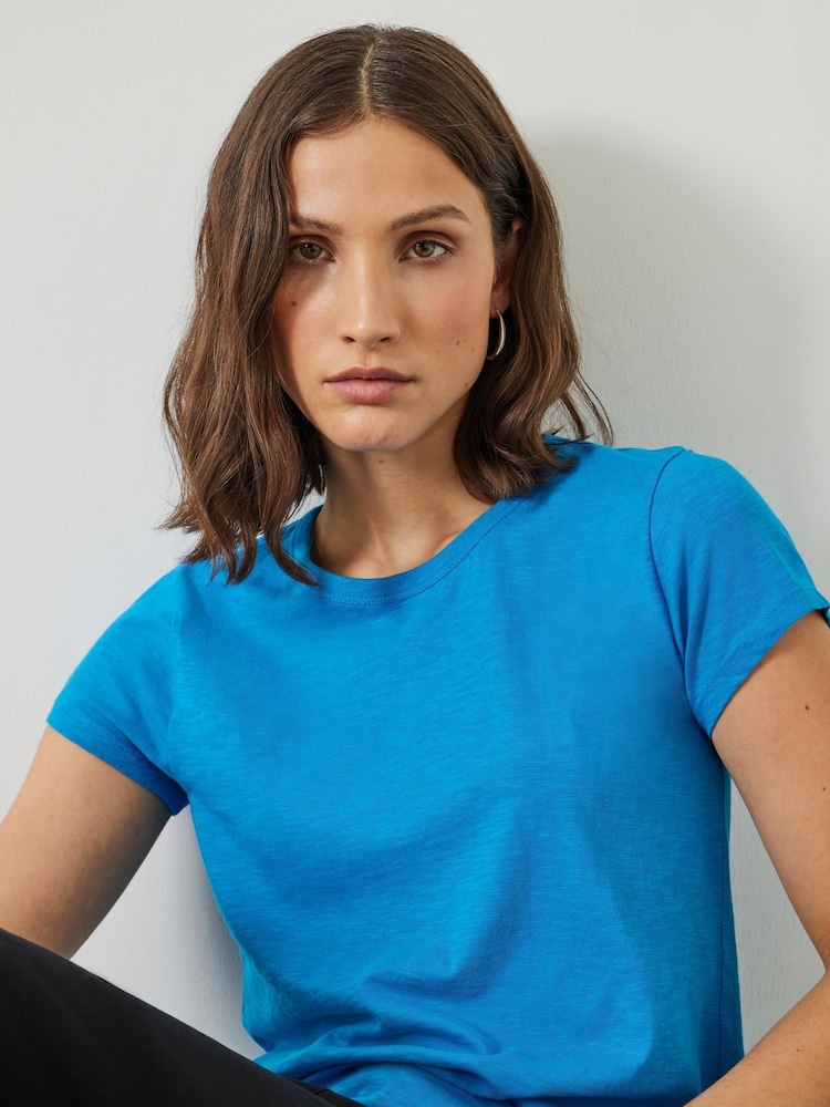 Hush Cobalt Blue Slim Fit Crew T-Shirt - Image 4 of 5