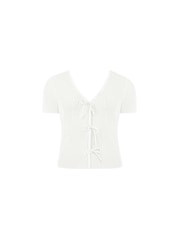 Ro&Zo Tie Front Rib Knit Top - Image 4 of 5