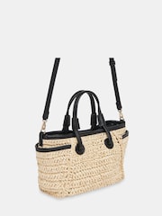 Whistles Nude Mini Aylin Straw Tote Bag - Image 3 of 6