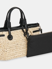 Whistles Nude Mini Aylin Straw Tote Bag - Image 5 of 6
