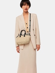 Whistles Nude Mini Aylin Straw Tote Bag - Image 6 of 6