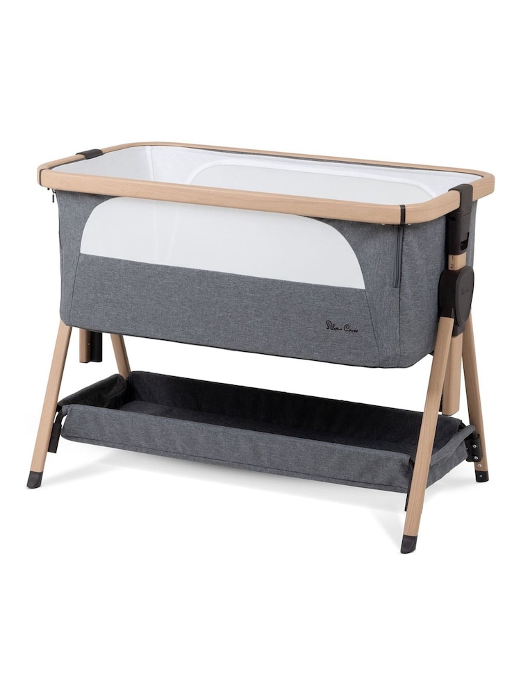 Silver Cross Whisper Grey Lunar Bedside Crib - Image 1 of 6 Silver Cross Whisper Grey Lunar Bedside Crib - Image 1 of 6