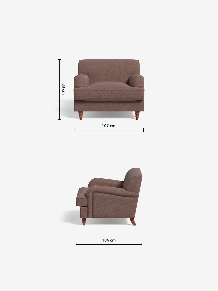 MADE.COM Basket Weave Dusky Pink Orson Loveseat - Image 3 of 3