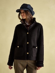 Joules Fleur Black Fleece Jacket - Image 1 of 12