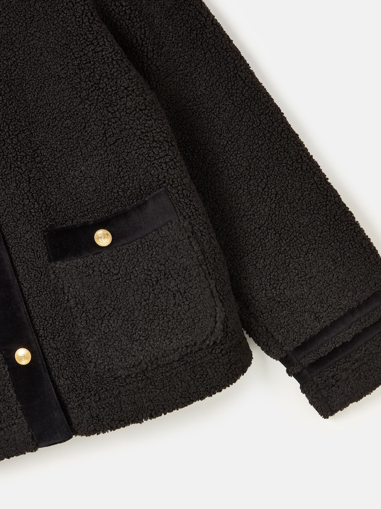 Joules Fleur Black Fleece Jacket - Image 12 of 12