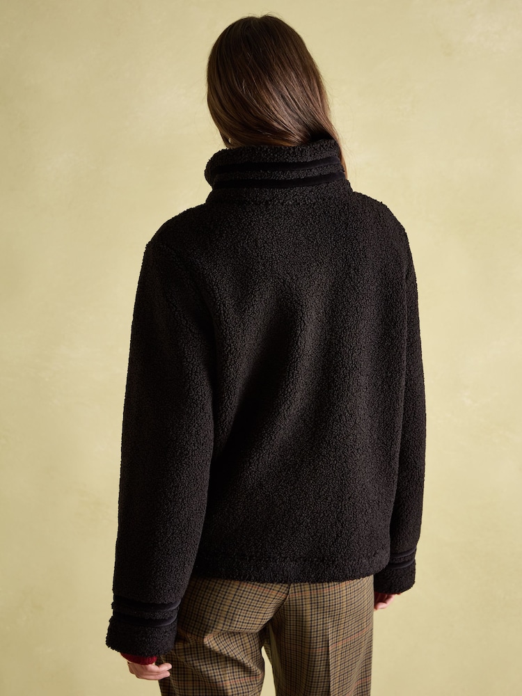 Joules Fleur Black Fleece Jacket - Image 2 of 12