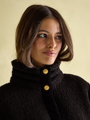 Joules Fleur Black Fleece Jacket - Image 6 of 12