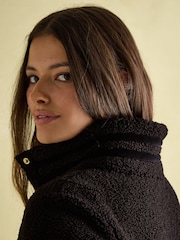 Joules Fleur Black Fleece Jacket - Image 8 of 12