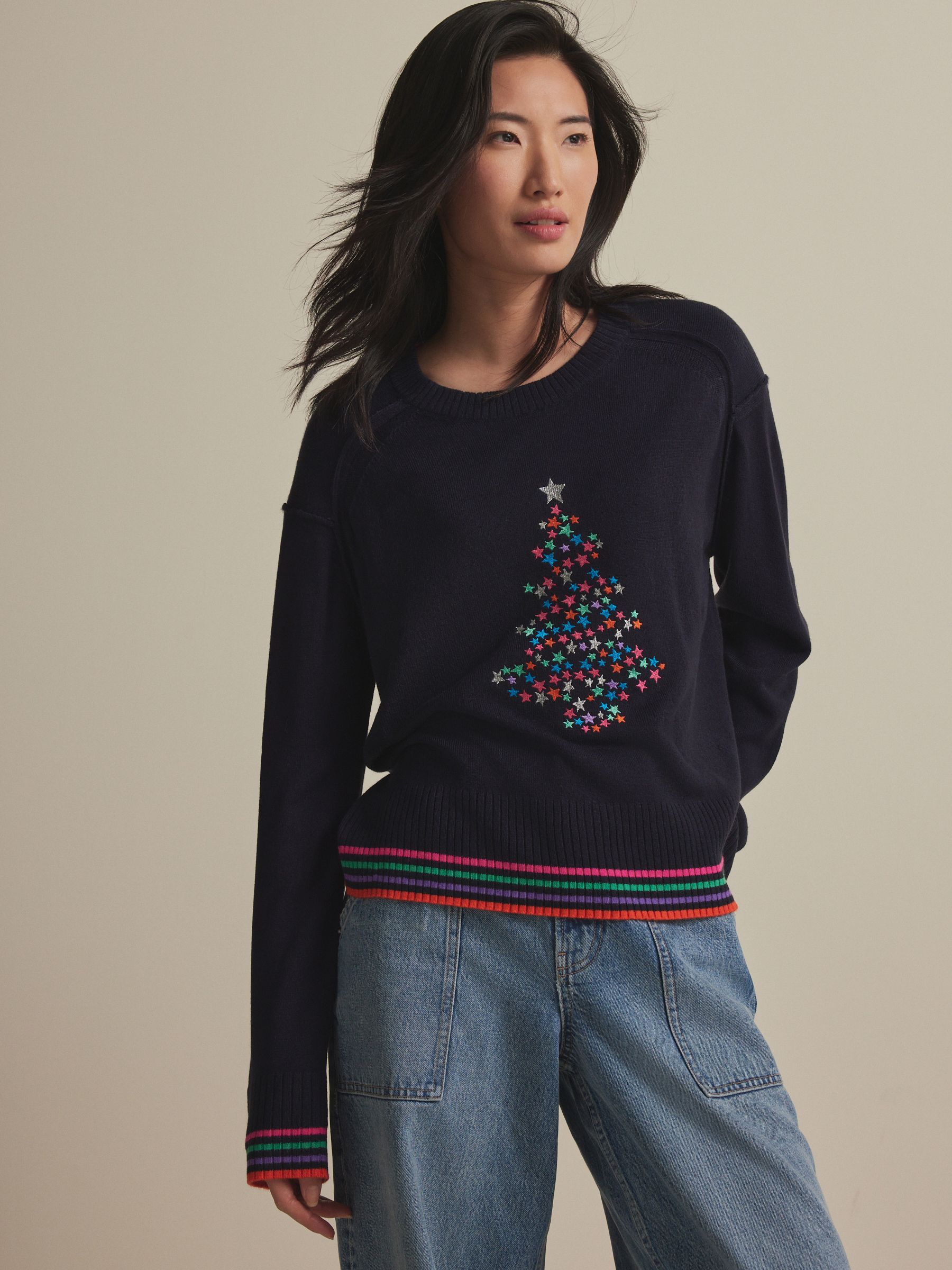 Buy Navy Blue Tree Knitted Christmas Jumper from Next USA