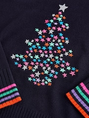 Navy Blue Tree Knitted Christmas Jumper - Image 8 of 8