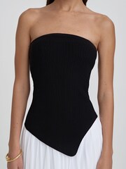 4th & Reckless Black MILA Rib Knit Asymmetric Top - Image 4 of 4