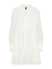 Y.A.S White Broderie Long Sleeve Tiered Dress - Image 4 of 4