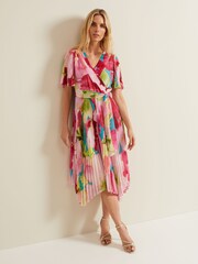Phase Eight Multi Kendall Floral Pleat Midi Dress - Image 1 of 6