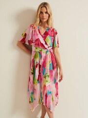 Phase Eight Multi Kendall Floral Pleat Midi Dress - Image 3 of 6