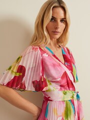 Phase Eight Multi Kendall Floral Pleat Midi Dress - Image 4 of 6