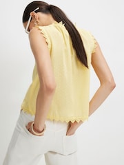 River Island Yellow Sleeveless Textured Blouse - Image 2 of 4