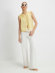 River Island Yellow Sleeveless Textured Blouse - Image 3 of 4