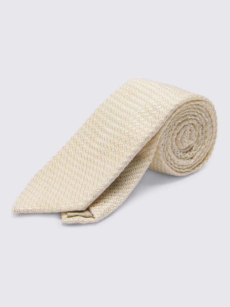 MOSS Light Silver Textured Tie - Image 1 of 2 MOSS Light Silver Textured Tie - Image 1 of 2
