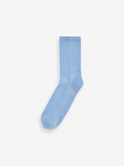 Blue Cushion Sole Ribbed Sport Ankle Socks 3 Pack With Arch Support - Image 3 of 4