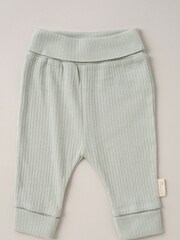 Homegrown Green 3 Piece Ribbed Bodysuit Joggers And Bear Hat Set - Image 2 of 5