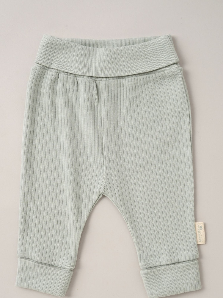 Homegrown Green 3 Piece Ribbed Bodysuit Joggers And Bear Hat Set - Image 2 of 5 Homegrown Green 3 Piece Ribbed Bodysuit Joggers And Bear Hat Set - Image 2 of 5