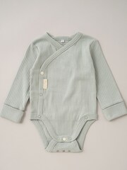 Homegrown Green 3 Piece Ribbed Bodysuit Joggers And Bear Hat Set - Image 3 of 5