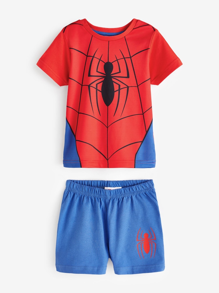 Vanilla Underground Blue Boys Spider-Man 100% Cotton Short Pyjamas - Image 1 of 7