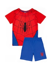 Vanilla Underground Blue Boys Spider-Man 100% Cotton Short Pyjamas - Image 2 of 7