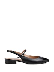 Dune London Black Hayes Toe Cap Sling Round Toe Mary Jane Pumps - Image 2 of 6